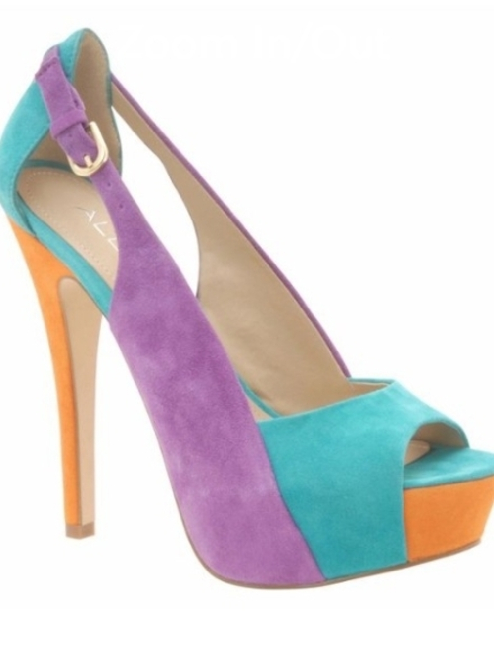 Aldo Brand Women’s Colorblock Suede Platform Heel - Turquoise/Purple/Orange